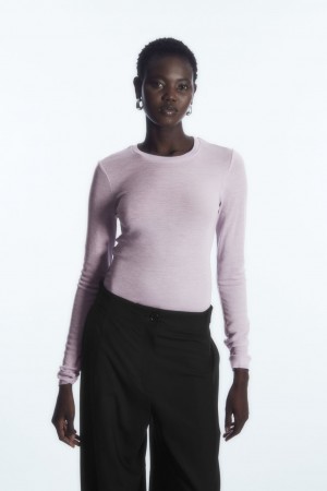 COS Crew-Neck Merino Vlna Top Svetre Damske Nachový | COS Eshop SK-FMTN57314