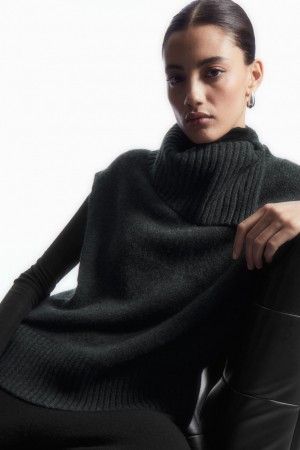COS High-Neck Pure Cashmere Tank Vesta Damske Tmavo Siva | COS Eshop SK-HXSR48329