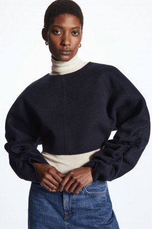 COS Open-Back Vlna Bolero Bundy Damske Námornícka Modrá | COS Eshop SK-UBVF67280