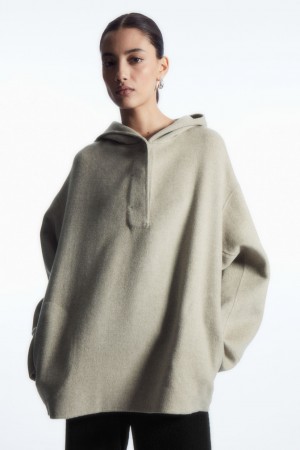 COS Oversized Double-Faced Vlna Mikina s Kapucnou Damske Svetlo Béžové | COS Eshop SK-BVWG56732