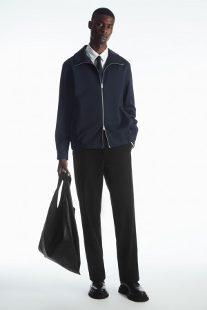 COS Vlna-Blend Relaxed Tailored Nohavice Panske Čierne | COS Eshop SK-CGJP09513