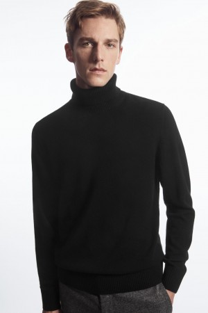 COS Vlna-Cashmere Turtleneck Svetre Panske Čierne | COS Eshop SK-RBPJ18457