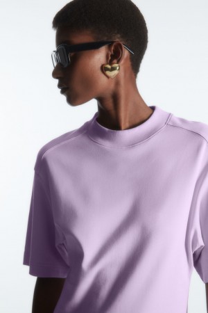 COS Waisted Mock-Neck Tricko Damske Svetlo Nachový | COS Eshop SK-KFBG80234