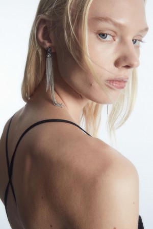 COS Crystal-Embellished Chainmail Nausnice Damske Zlate | COS Eshop SK-UVWM32649