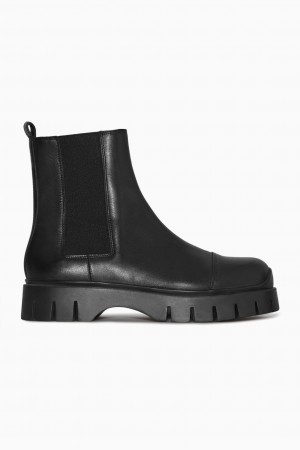 COS Robustný Kozene Chelsea Topanky Damske Čierne | COS Eshop SK-SDTW42860